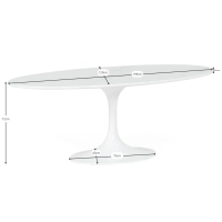 Mesa Oval Tulip 199cm Mármol Carrara | Fabricación Italiana | Diseño Saarinen