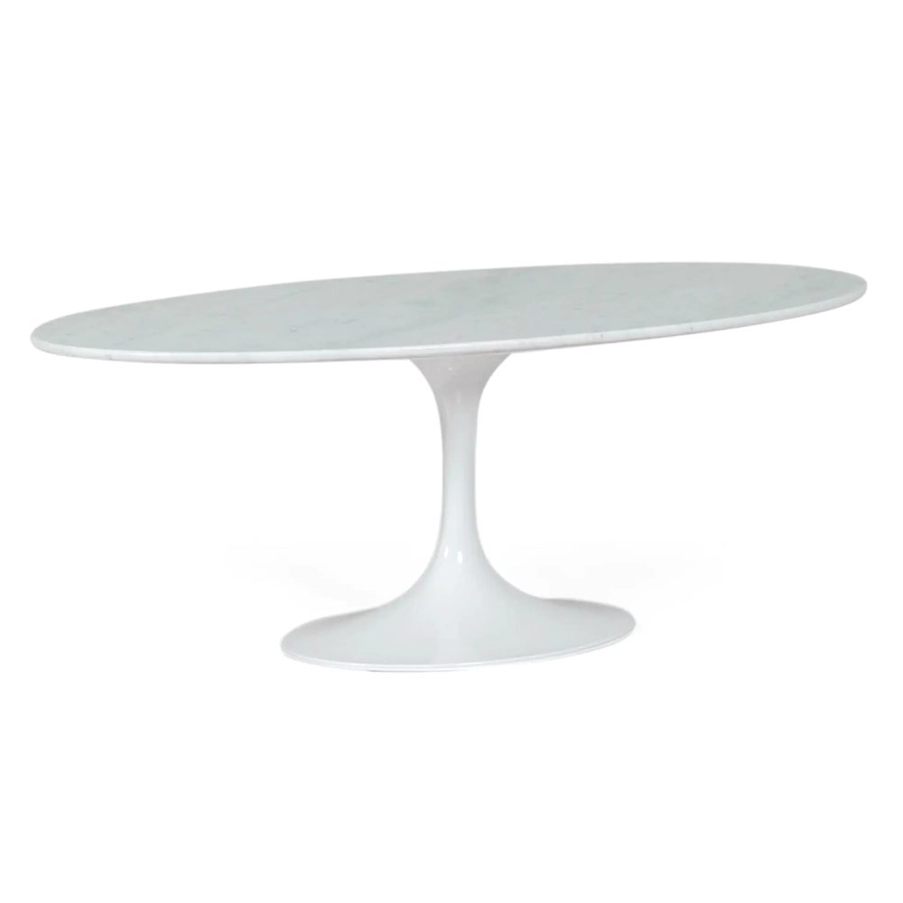 Table ovale Tulip 199cm Marbre de Carrare | Fabrication italienne | Saarinen Design
