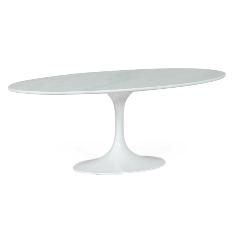 Ovaler Tisch Tulip 199cm Carrara Marmor | Italienische Herstellung | Saarinen Design