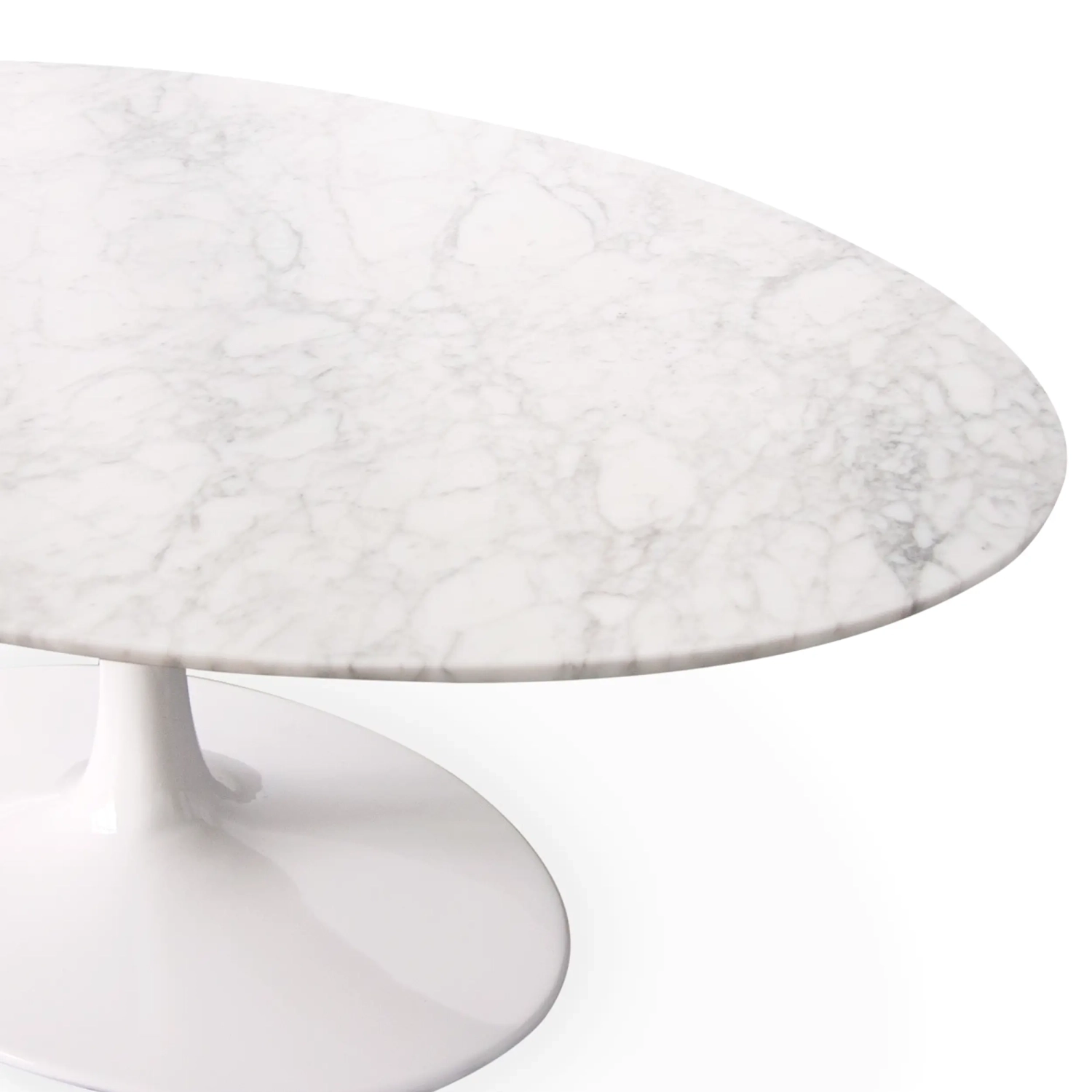 Mesa Oval Tulip 199cm Mármol Carrara | Fabricación Italiana | Diseño Saarinen
