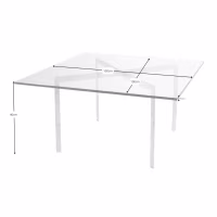 Table Mies Van Der Rohe 100x100cm : Verre trempé et acier inoxydable