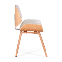 Nordic Plywood Maple Wood Chair with Leatherette Cushion | Style Scandinavian