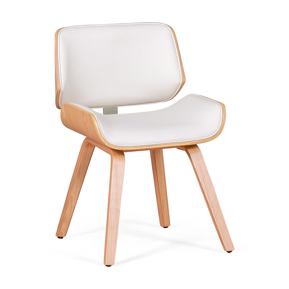 Chaise en bois d'érable contreplaqué Nordic avec coussin en simili cuir | Style Scandinave