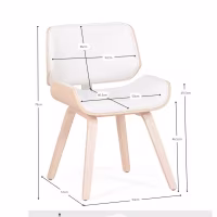 Chaise en bois d'érable contreplaqué Nordic avec coussin en simili cuir | Style Scandinave
