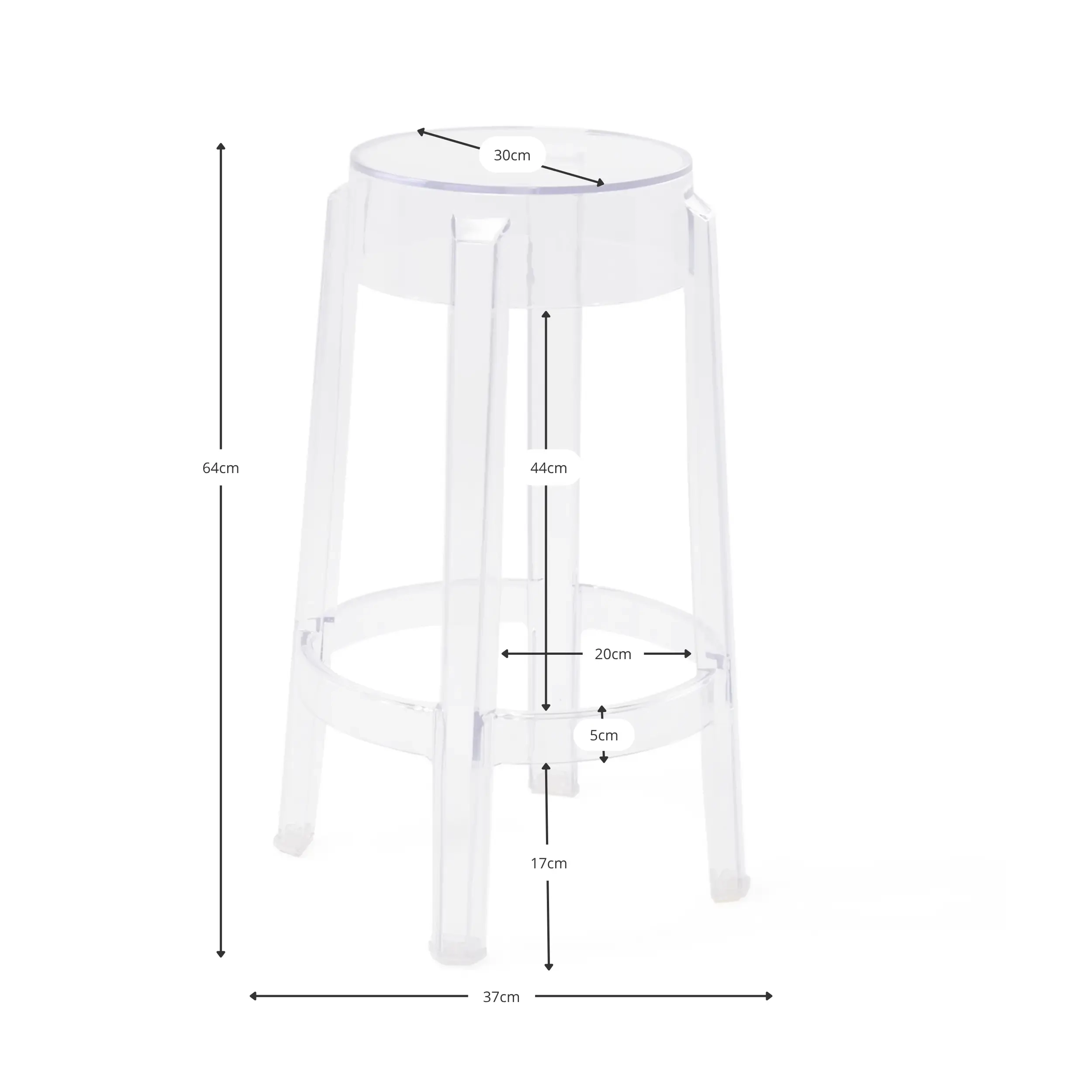 Réplique du tabouret Louis Ghost - Chaises design | Muebledesign