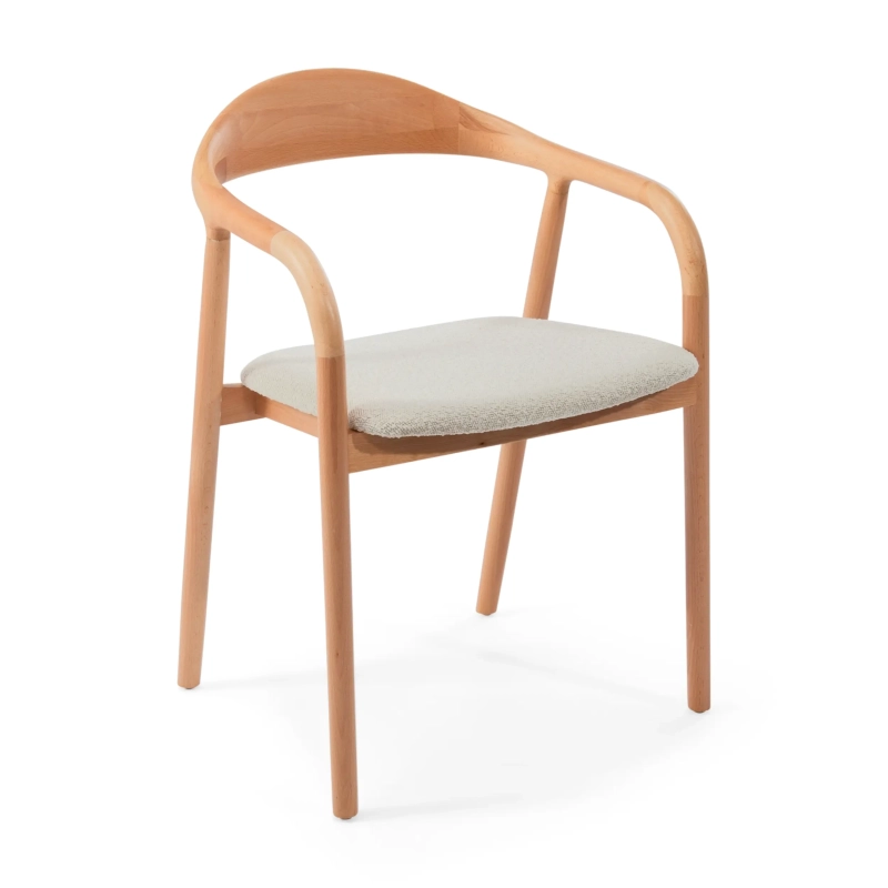 Warsow Nordic Cadeira de jantar em madeira natural | Design elegante e confortável