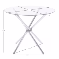 Table ronde en verre 80 cm | Design moderne pour cuisine et salle à manger