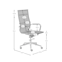 Mesh HB bureaustoel met fiber mesh wielen - Mobelarium
