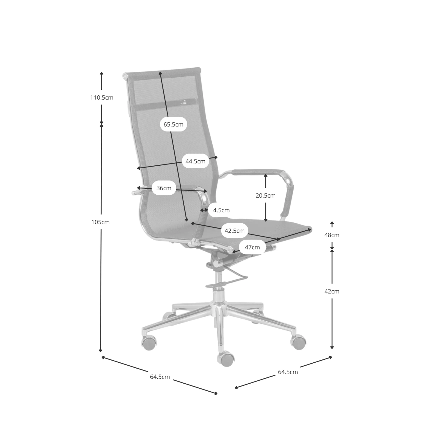 Mesh HB Office Chair With Wheels and Fiber Mesh  - Mueble Design