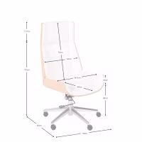 Cadeira de escritório Nordic Highback em ácer e couro ecológico branco - Mueble Design