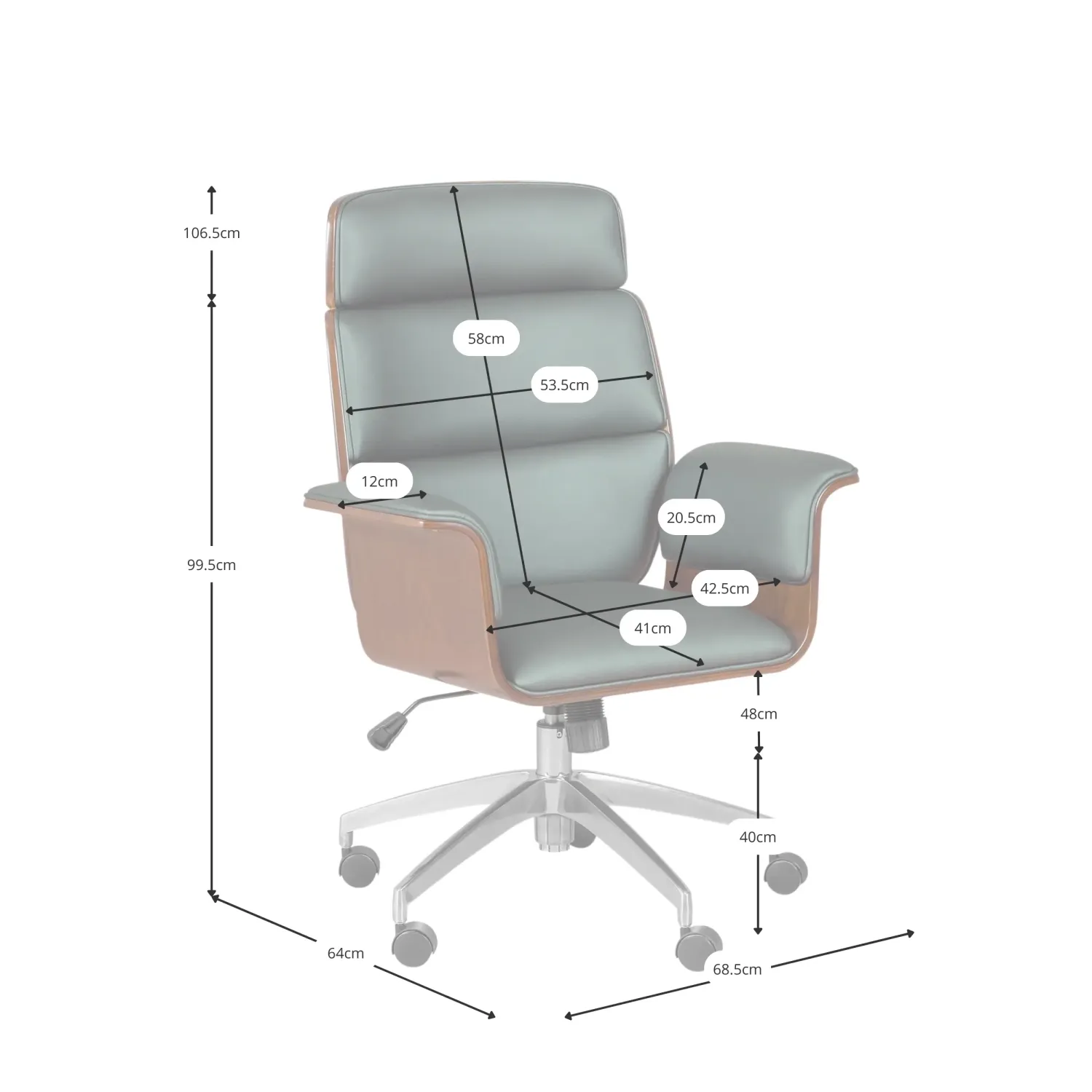 Chaise de bureau Nordic Executive - Chaises de bureau -Meubles Concept