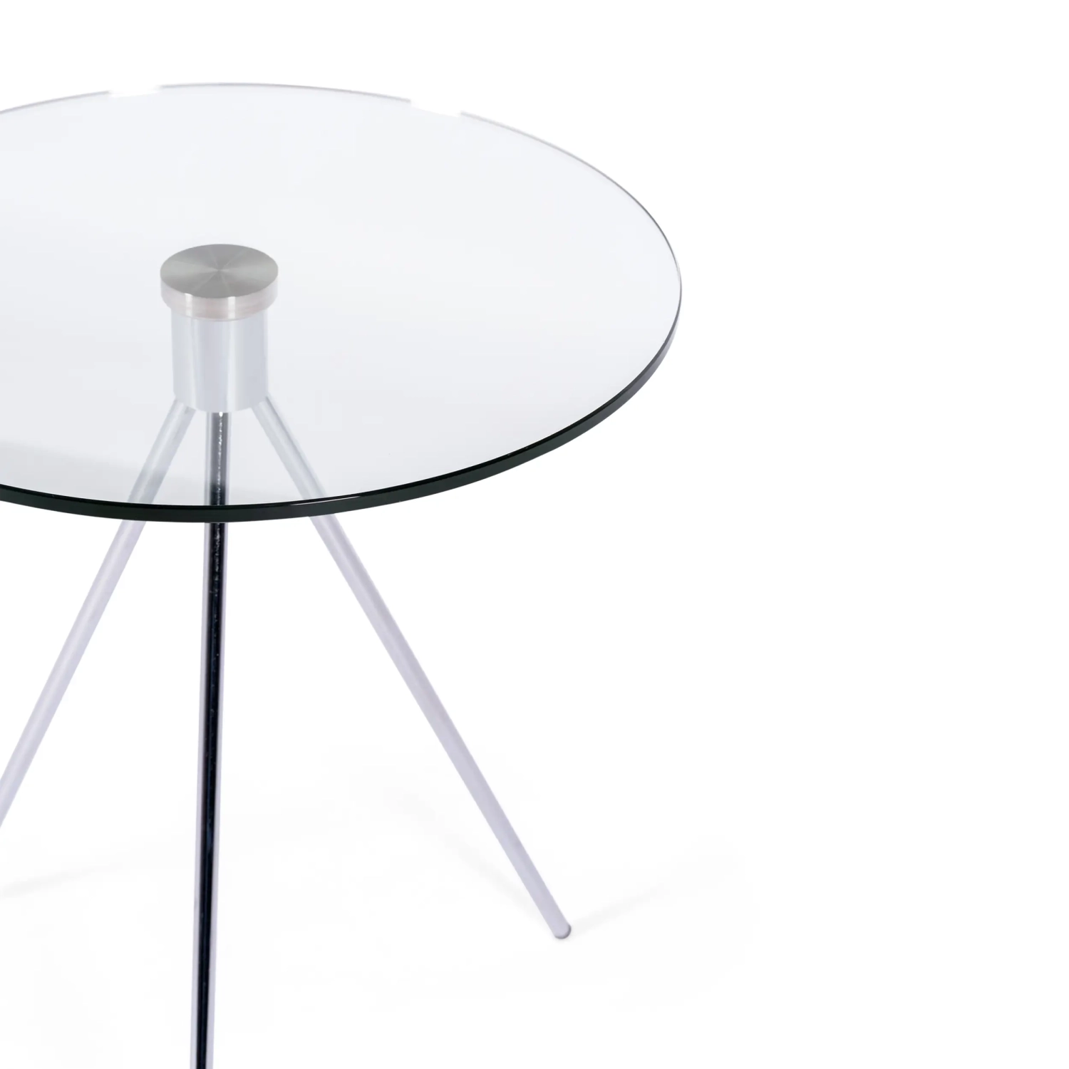 Mesa auxiliar Piccola | Cristal templado y acero cromado
