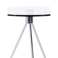 Mesa auxiliar Piccola | Cristal templado y acero cromado