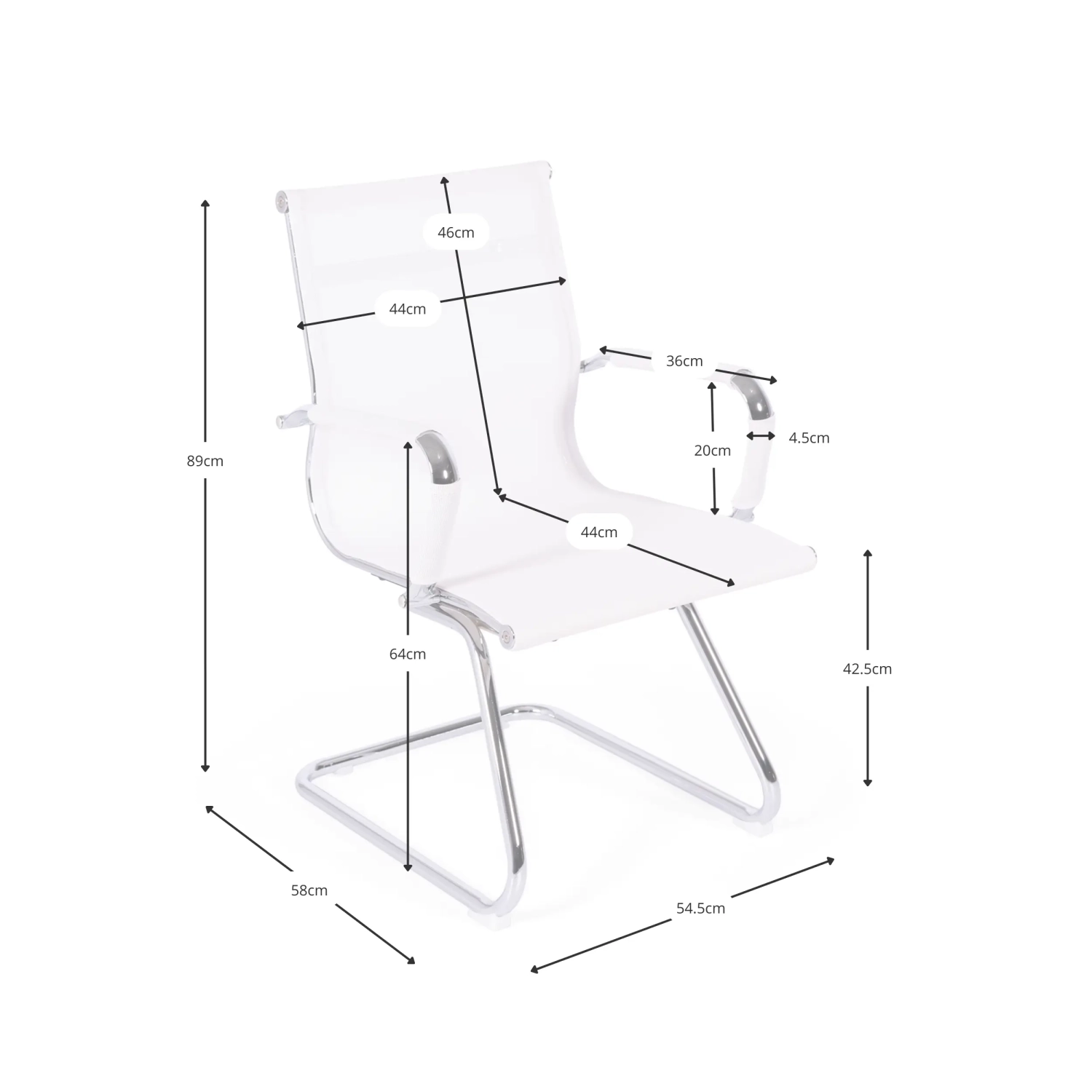 Cadeira Mesh Lowback Fixed Edition | Cadeira de reunião moderna e respirável