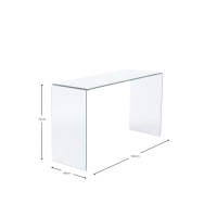 Ice Console Console Table : 12 mm transparent tempered glass