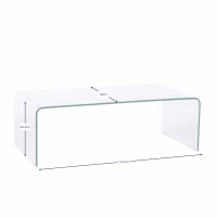 Table basse Coffee Ice : verre trempé transparent de 12 mm
