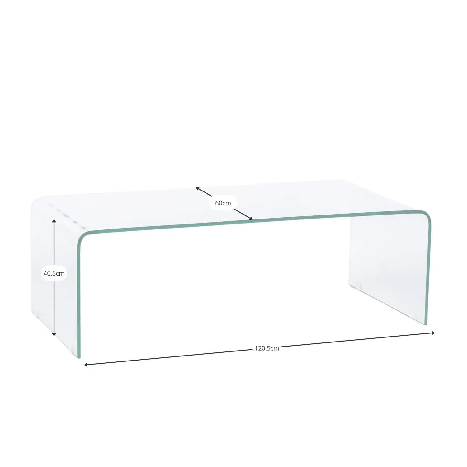 Table basse Coffee Ice : verre trempé transparent de 12 mm
