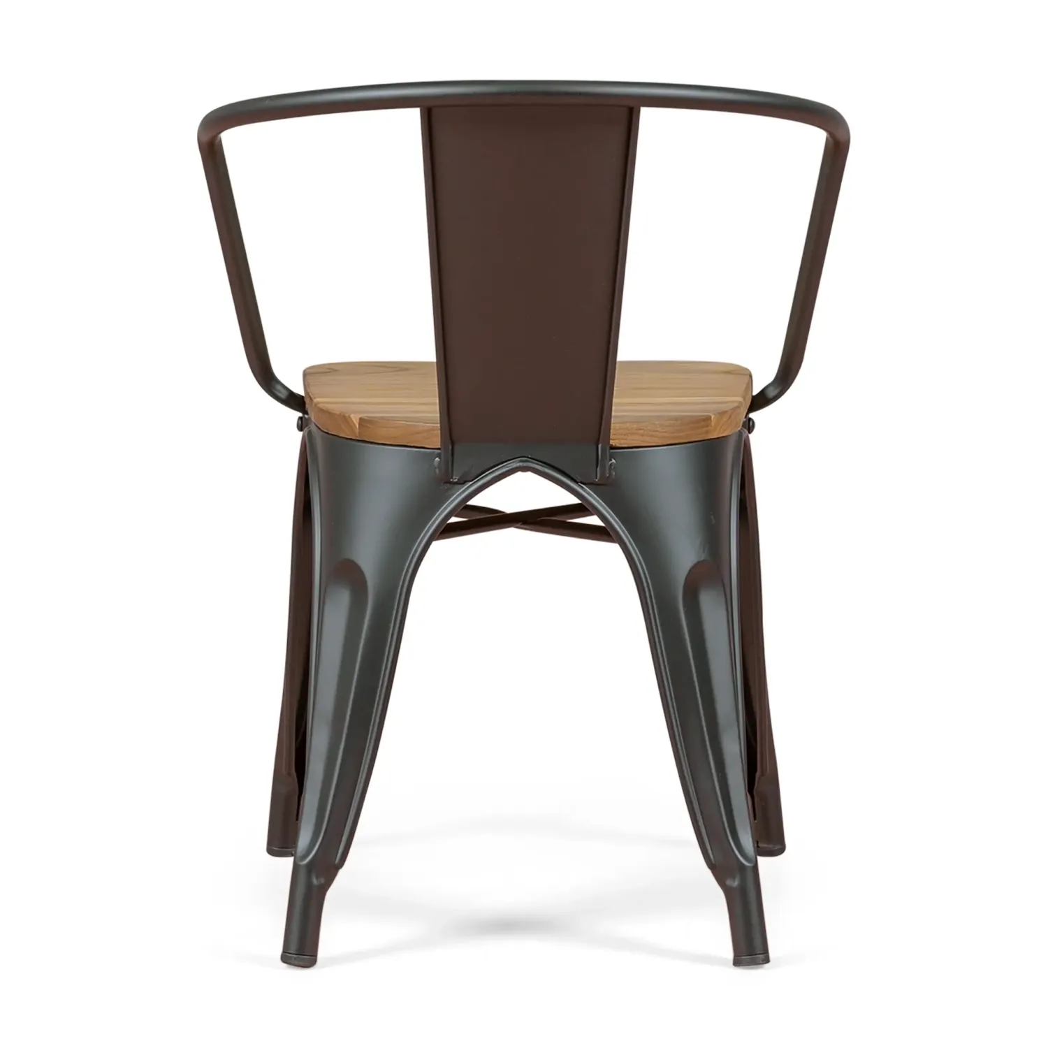 Bistro Chaise en bois à accoudoirs | Chaise industrielle avec accoudoirs et assise en bois