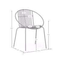 Chaise en métal Bali - Robuste et moderne pour l'intérieur et l'extérieur - - Bali Meubles Concept