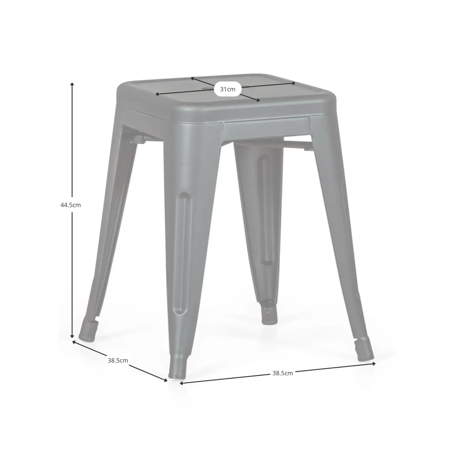Tabouret industriel Bistro 45CM Matt - Chaises et tabourets industriels