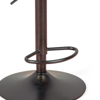 Tabouret Burrow Lift Walnut - Coussin en simili cuir noir - Style Scandinave