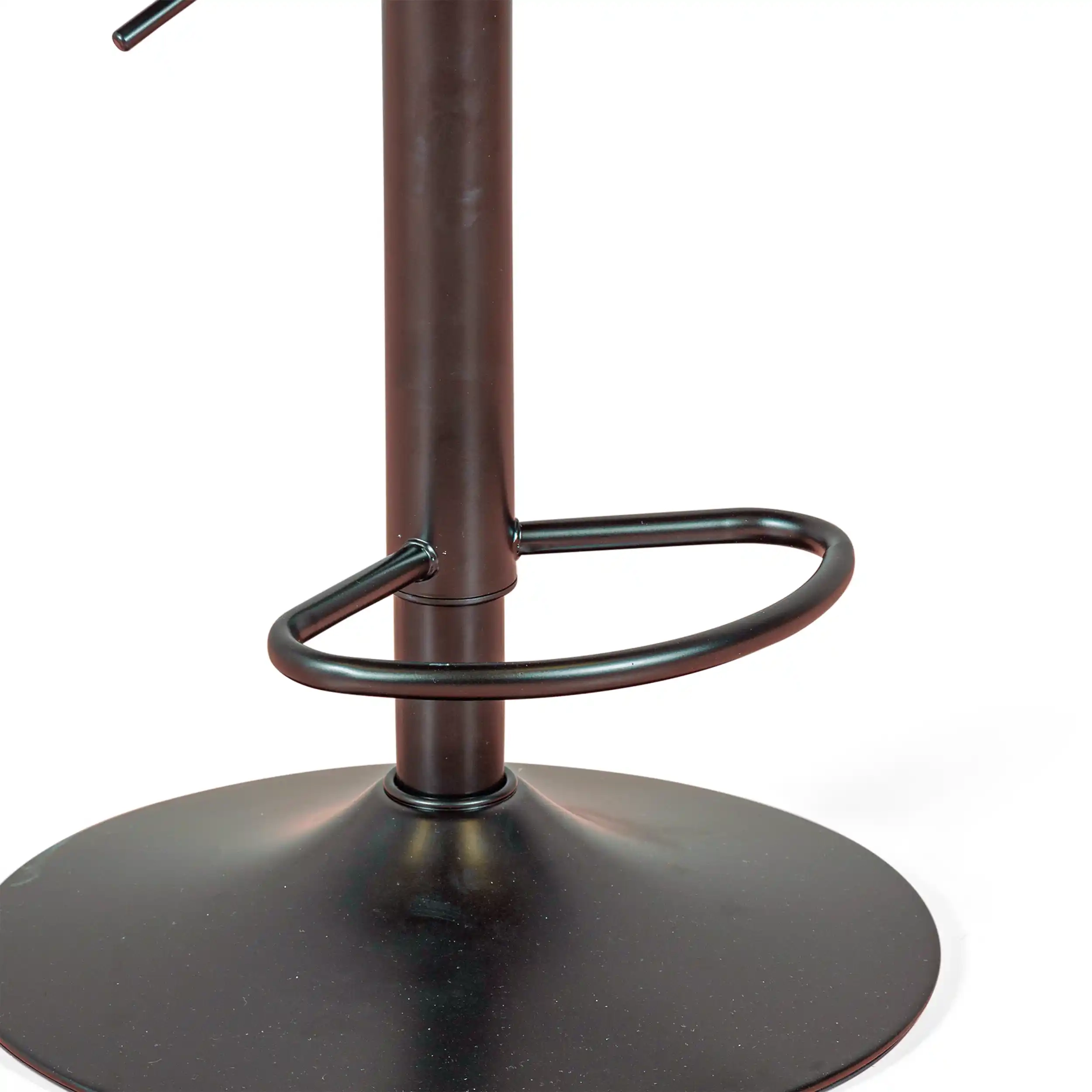 Tabouret Burrow Lift Walnut - Coussin en simili cuir noir - Style Scandinave