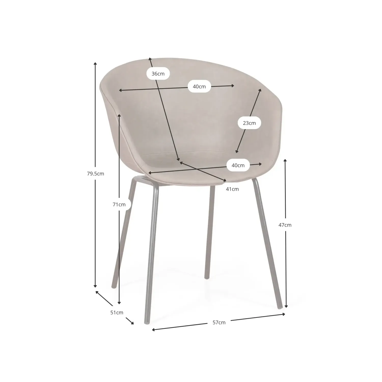 Denver Leatherette Upholstered Chair - Design industriel et confort