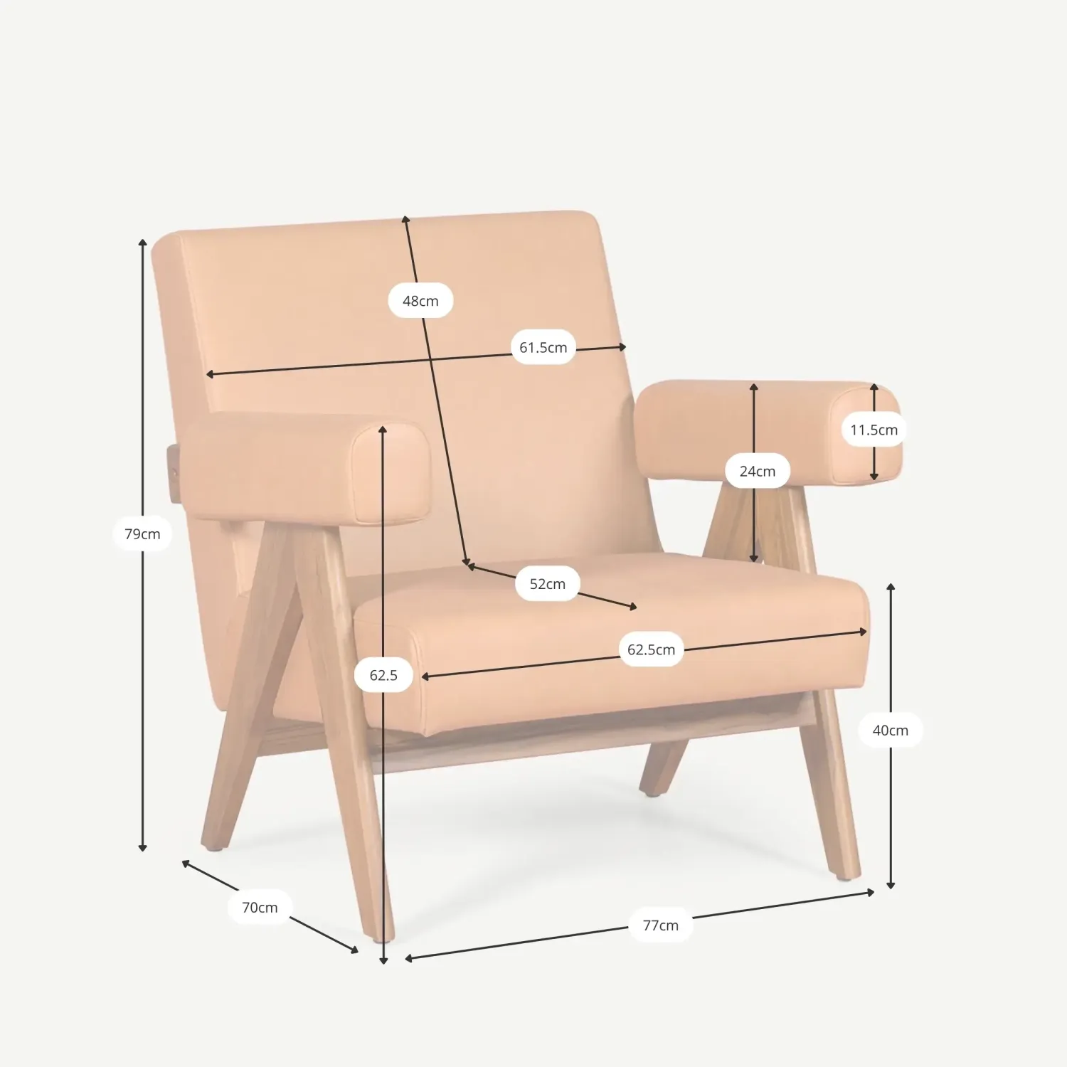 Fauteuil lounge Compass - Rétro-vintage en cuir italien - - - Meubles Concept