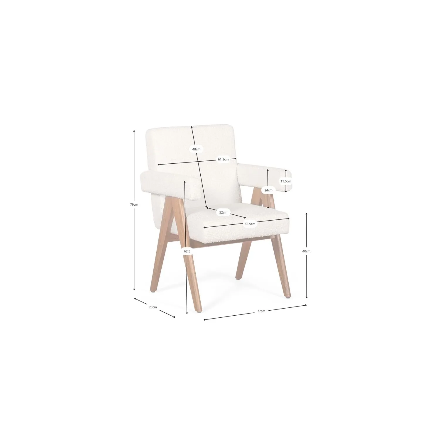 Chaise Compass - Design rétro en bois de teck - Meubles Concept