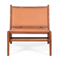 Sillón Lounge Compass tapizado en madera y piel - Mueble Design