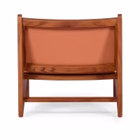 Fauteuil de salon Compass en bois et cuir - Meubles Concept