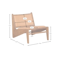 Loungefåtölj Compass klädd i trä och läder Mobelarium
