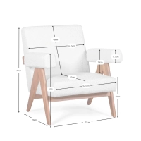 Fauteuil lounge Confort Compass en bois et boucle - Meubles Concept