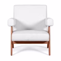 Fauteuil lounge Confort Compass en bois et boucle - Meubles Concept