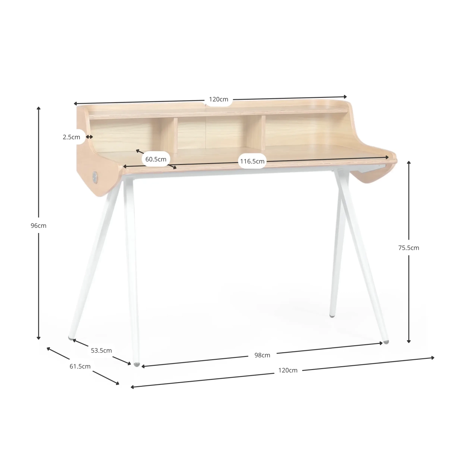Oakland bureautafel - Eikenhout & Modern Design - - Eikenhout & Modern Design Mobelarium