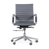 Chaise de bureau avec dossier bas | Design moderne en simili cuir et acier chromé