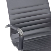 Chaise de bureau avec dossier bas | Design moderne en simili cuir et acier chromé