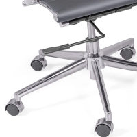 Chaise de bureau avec dossier bas | Design moderne en simili cuir et acier chromé