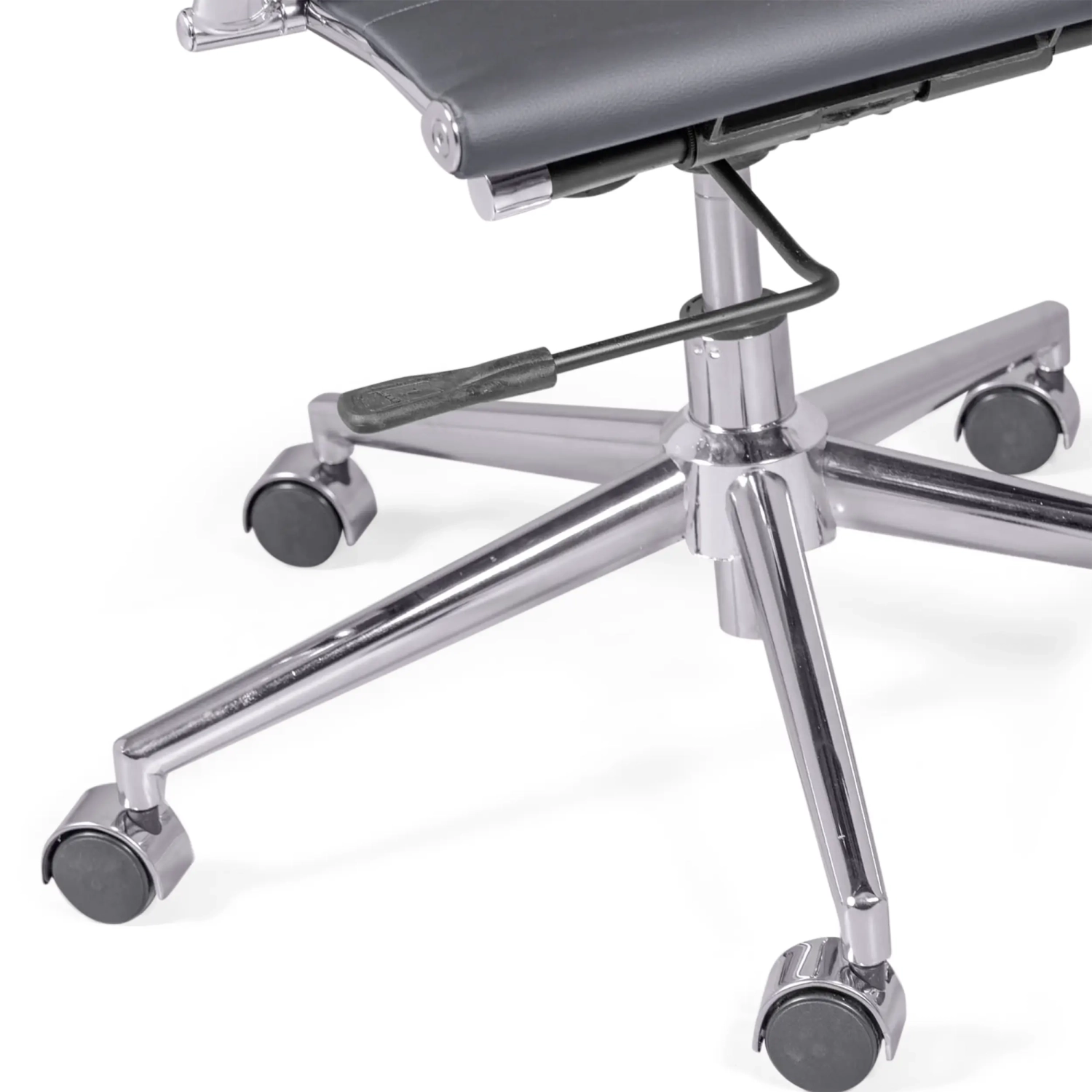 Chaise de bureau avec dossier bas | Design moderne en simili cuir et acier chromé