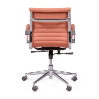 Chaise de bureau avec dossier bas | Design moderne en simili cuir et acier chromé