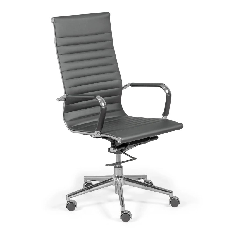 Cadeira de escritório de trabalho com encosto alto | Ergonomia e design moderno em imitação de pele