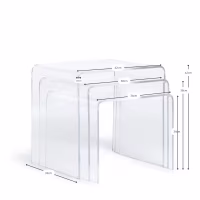 Plotu set de tables d'appoint en acrylique, encastrées, en acrylique