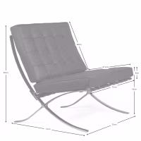 Barcelona chair Inspiration en Ecopelle - Fauteuils Design - Meubles Concept