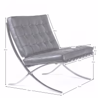 Chaise Barcelona Inspiration Cuir Italien - Fauteuils Design - Meubles Concept