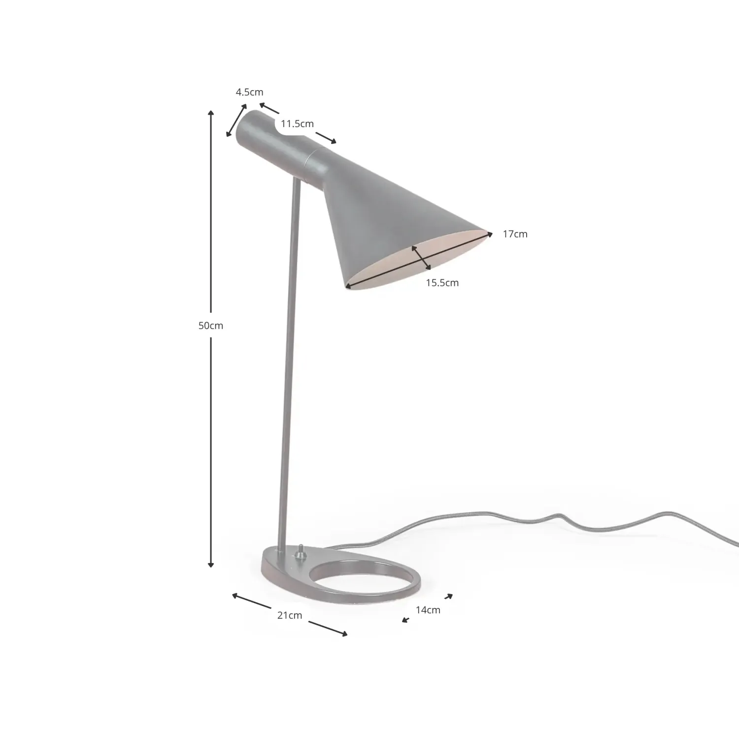 Lampe de table Jhon | Design inspiré d'Arne Jacobsen en acier