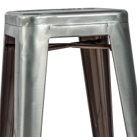 Sgabello Bistro industriale 76 cm | Acciaio brillante impilabile