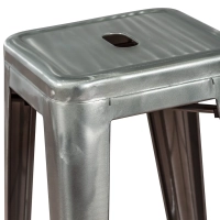 Stool industrial Bistro 76 cm | Bright steel stackable