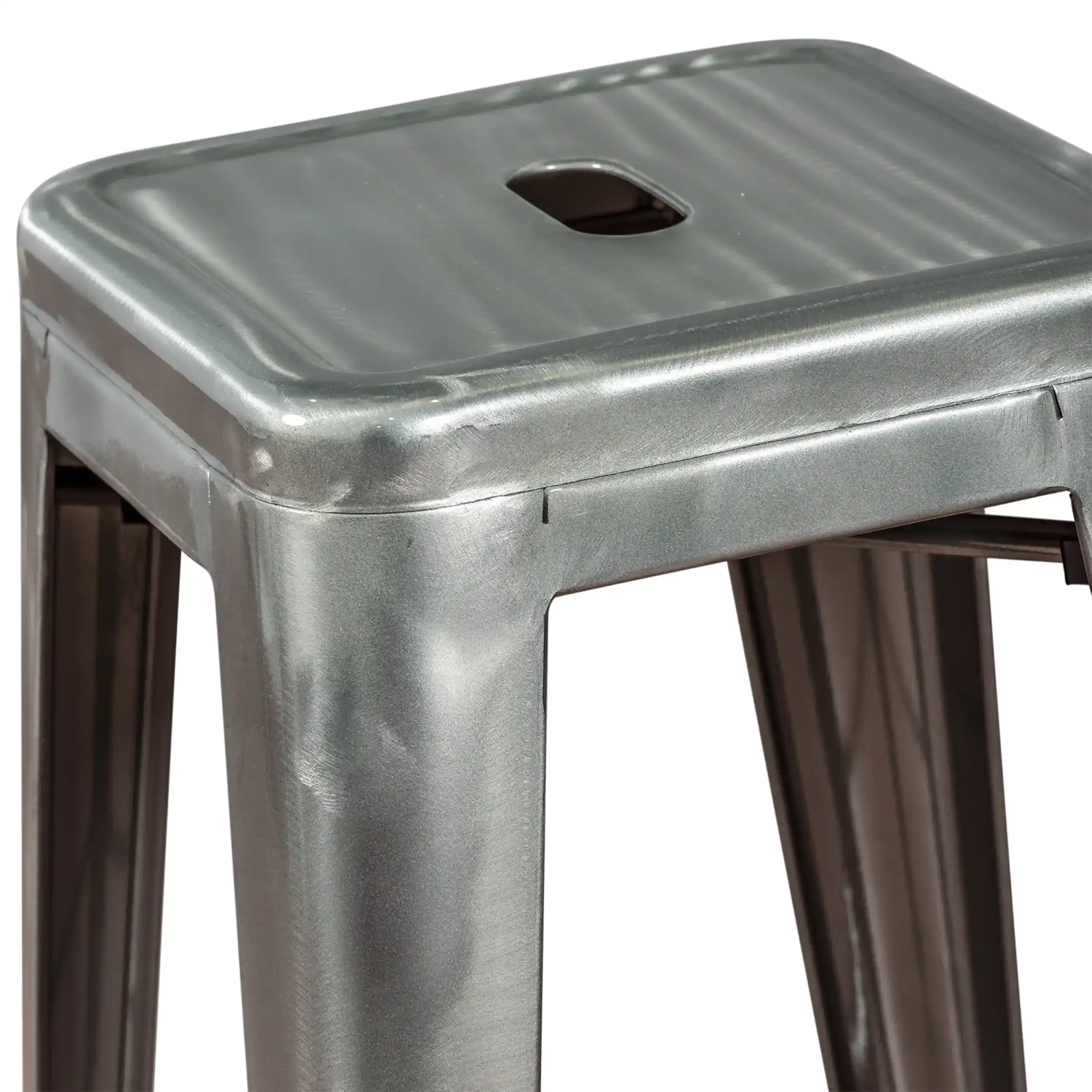 Barstol industriell Bistro 76 cm | Blankstål stapelbar