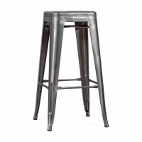 Tabouret industriel Bistro 76 cm | Acier brillant empilable