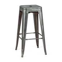 Barstoel industrieel Bistro 76 cm | blank staal stapelbaar